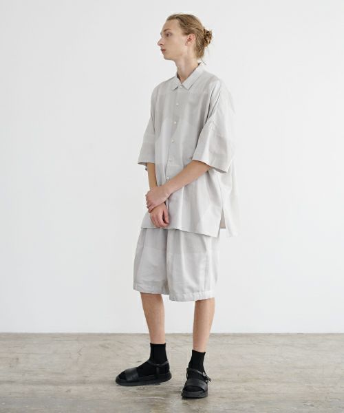 VU ヴウ geometric wide short pants  [ash×gray] 幾何学ワイドショートパンツ vu-s24-p02