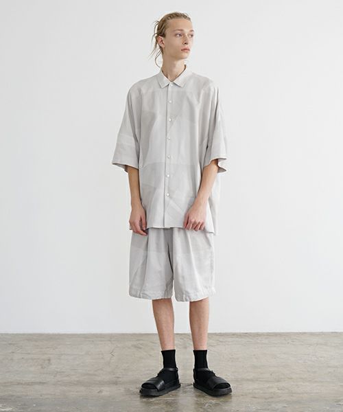 VU ヴウ geometric wide short pants  [ash×gray] 幾何学ワイドショートパンツ vu-s24-p02