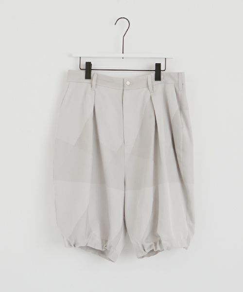 VU ヴウ geometric wide short pants  [ash×gray] 幾何学ワイドショートパンツ vu-s24-p02