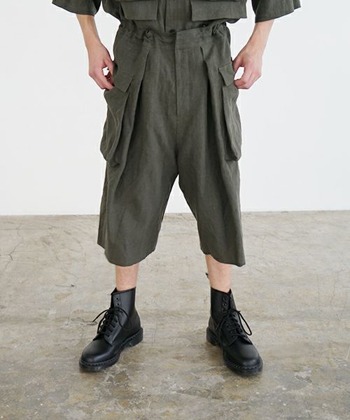 VU ヴウ flight short pants  [DARK KHAKI] フライトショートパンツ vu-s24-p03