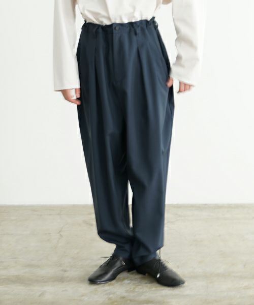 tapered pants-washable wool ［DEEP BLUE] テーパードパンツ vu-s24-p04