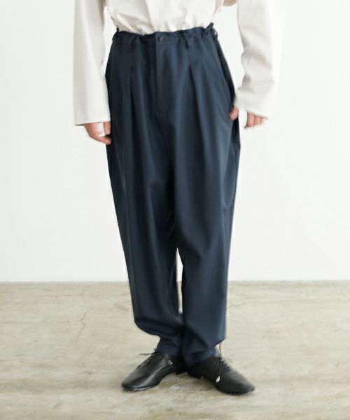 VU ヴウ tapered pants-washable wool DEEP BLUE] テーパードパンツ vu-s24-p04