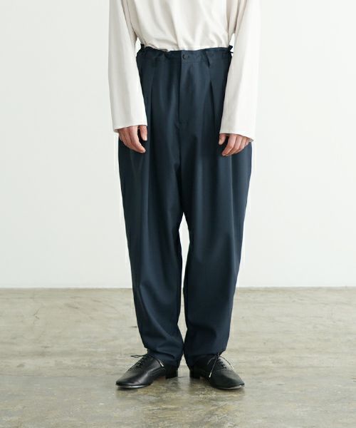 VU ヴウ tapered pants-washable wool DEEP BLUE] テーパードパンツ vu-s24-p04