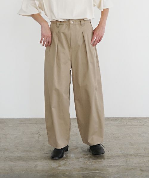 VU ヴウ knee wide pants-FINX COTTON [CAMEL] ニーワイドパンツ vu-s24-p06