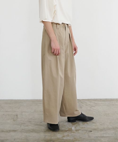 VU ヴウ knee wide pants-FINX COTTON [CAMEL] ニーワイドパンツ vu-s24-p06