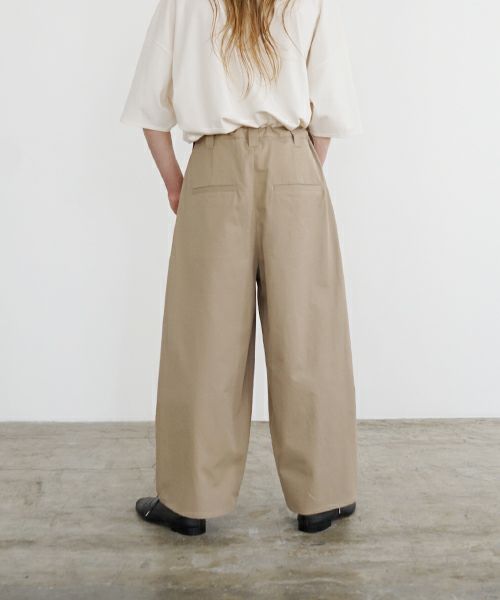 VU ヴウ knee wide pants-FINX COTTON [CAMEL] ニーワイドパンツ vu-s24-p06