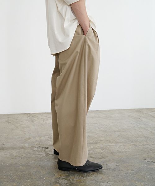 VU ヴウ knee wide pants-FINX COTTON [CAMEL] ニーワイドパンツ vu-s24-p06