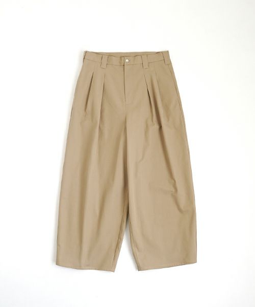 VU ヴウ knee wide pants-FINX COTTON [CAMEL] ニーワイドパンツ vu-s24-p06