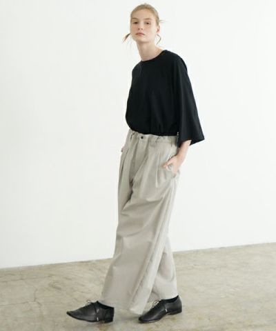 VU ヴウ knee wide pants-FINX COTTON [CHALK] ニーワイドパンツ vu-s24-p06