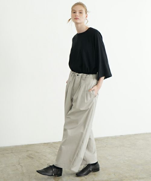 VU ヴウ knee wide pants-FINX COTTON [CHALK] ニーワイドパンツ vu 