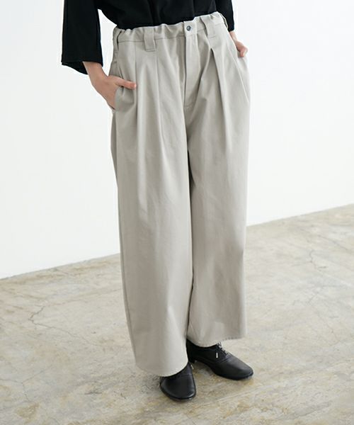 VU ヴウ knee wide pants-FINX COTTON [CHALK] ニーワイドパンツ vu-s24-p06