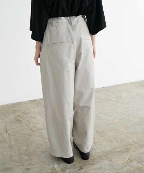 VU ヴウ knee wide pants-FINX COTTON [CHALK] ニーワイドパンツ vu-s24-p06