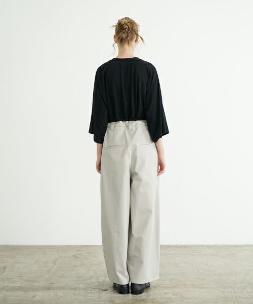 VU ヴウ knee wide pants-FINX COTTON [CHALK] ニーワイドパンツ vu-s24-p06