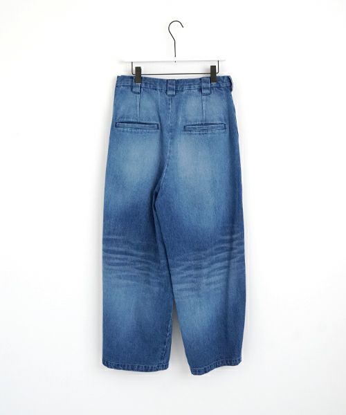 VU ヴウ vintage denim knee wide pants [VINTAGE BLUE] ヴィンテージ加工ニーワイドパンツ vu-s24-p06