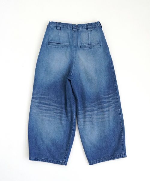 VU ヴウ vintage denim knee wide pants [VINTAGE BLUE] ヴィンテージ加工ニーワイドパンツ vu-s24-p06