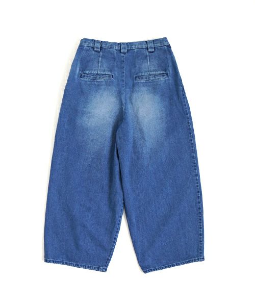 VU ヴウ vintage denim knee wide pants [VINTAGE BLUE] ヴィンテージ加工ニーワイドパンツ vu-s24-p06