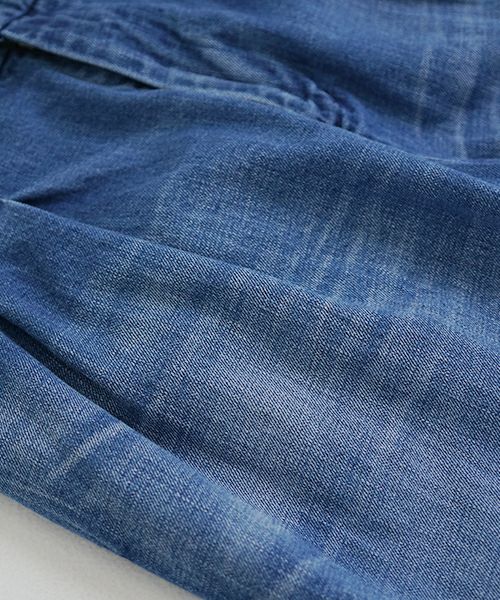 VU ヴウ vintage denim knee wide pants [VINTAGE BLUE] ヴィンテージ加工ニーワイドパンツ vu-s24-p06