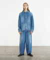 VU ヴウ vintage denim shirts collar bluson[VINTAGE BLUE] ヴィンテージスタンドカラーブルゾン vu-s24-b01