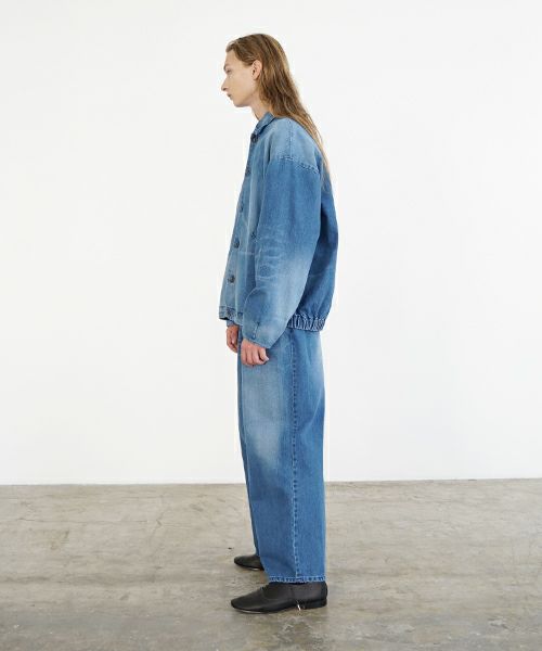 VU ヴウ vintage denim shirts collar bluson[VINTAGE BLUE] ヴィンテージスタンドカラーブルゾン vu-s24-b01