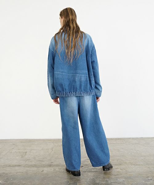 VU ヴウ vintage denim shirts collar bluson[VINTAGE BLUE] ヴィンテージスタンドカラーブルゾン vu-s24-b01