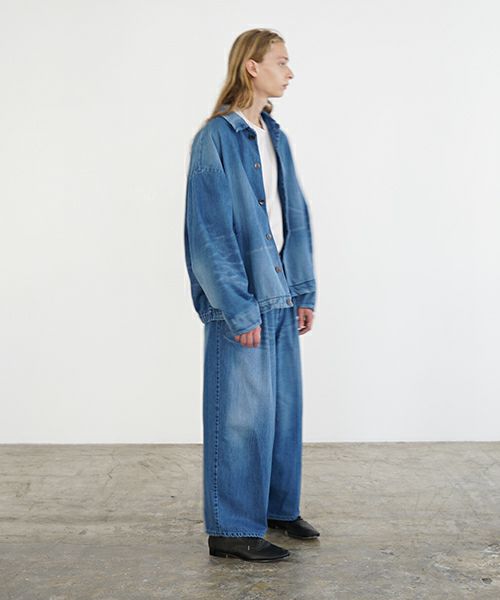 VU ヴウ vintage denim shirts collar bluson[VINTAGE BLUE] ヴィンテージスタンドカラーブルゾン vu-s24-b01