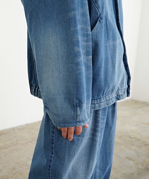 VU ヴウ vintage denim shirts collar bluson[VINTAGE BLUE] ヴィンテージスタンドカラーブルゾン vu-s24-b01