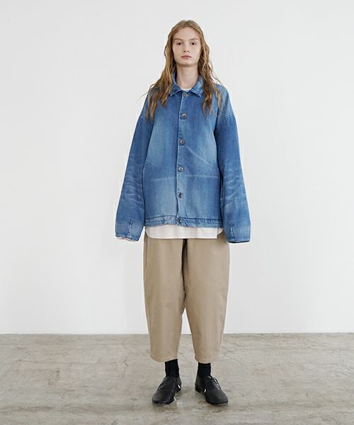 VU ヴウ vintage denim shirts collar bluson[VINTAGE BLUE] ヴィンテージスタンドカラーブルゾン vu-s24-b01