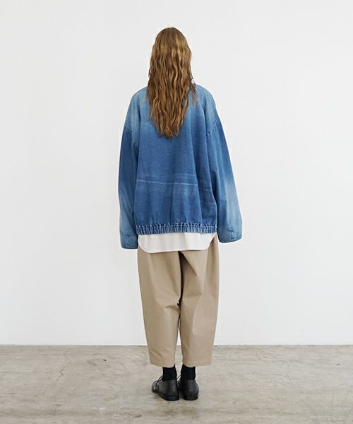 VU ヴウ vintage denim shirts collar bluson[VINTAGE BLUE] ヴィンテージスタンドカラーブルゾン vu-s24-b01