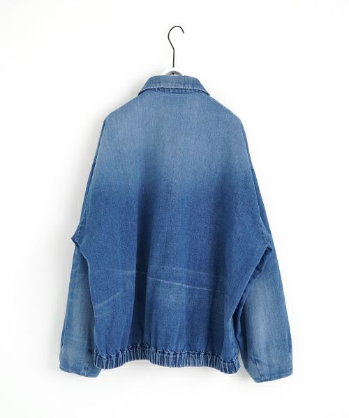 VU ヴウ vintage denim shirts collar bluson[VINTAGE BLUE] ヴィンテージスタンドカラーブルゾン vu-s24-b01
