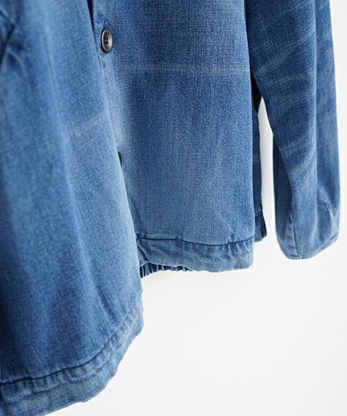 VU ヴウ vintage denim shirts collar bluson[VINTAGE BLUE] ヴィンテージスタンドカラーブルゾン vu-s24-b01