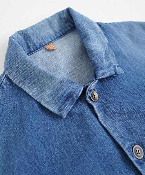 VU ヴウ vintage denim shirts collar bluson[VINTAGE BLUE] ヴィンテージスタンドカラーブルゾン vu-s24-b01