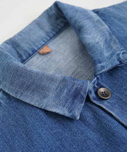 VU ヴウ vintage denim shirts collar bluson[VINTAGE BLUE] ヴィンテージスタンドカラーブルゾン vu-s24-b01