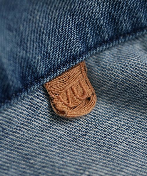 VU ヴウ vintage denim shirts collar bluson[VINTAGE BLUE] ヴィンテージスタンドカラーブルゾン vu-s24-b01