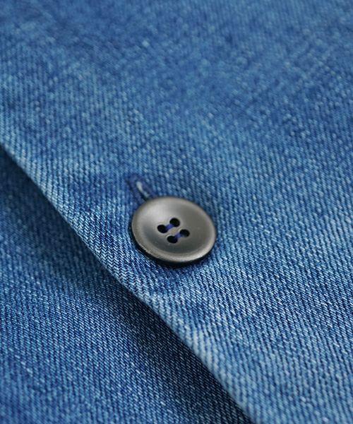 VU ヴウ vintage denim shirts collar bluson[VINTAGE BLUE] ヴィンテージスタンドカラーブルゾン vu-s24-b01