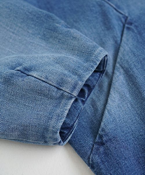 VU ヴウ vintage denim shirts collar bluson[VINTAGE BLUE] ヴィンテージスタンドカラーブルゾン vu-s24-b01