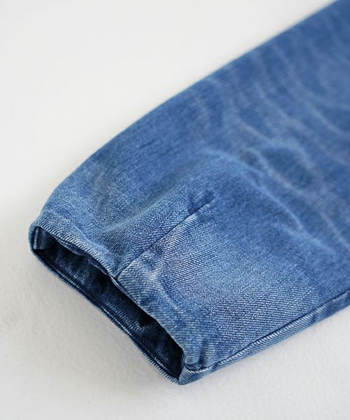 VU ヴウ vintage denim shirts collar bluson[VINTAGE BLUE] ヴィンテージスタンドカラーブルゾン vu-s24-b01