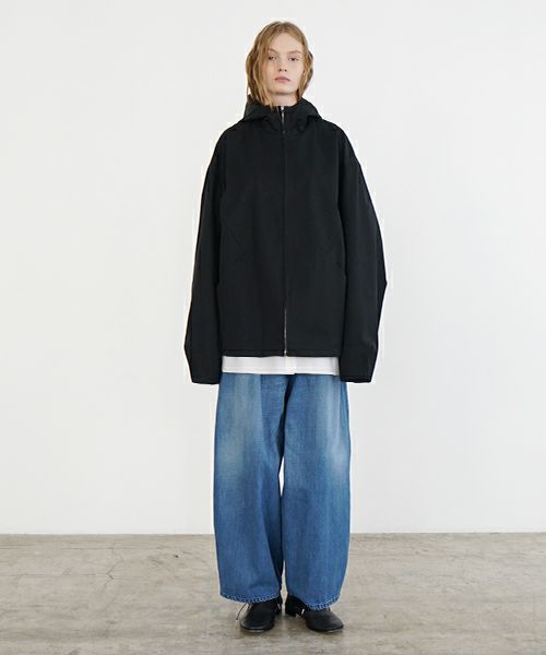 VU ヴウ hoodie bluson FINX COTTON[BLACK] パーカーブルゾン vu-s24-b02