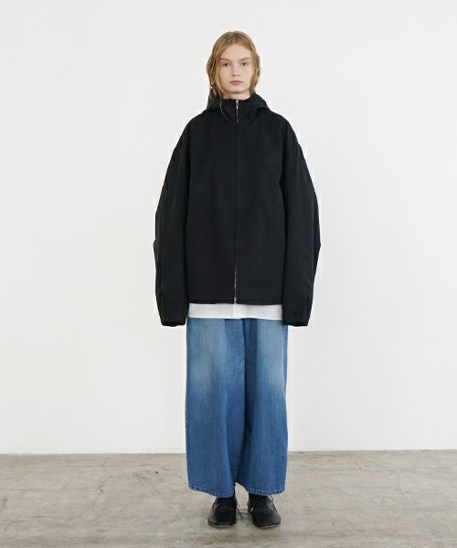 VU ヴウ hoodie bluson FINX COTTON[BLACK] パーカーブルゾン vu-s24-b02