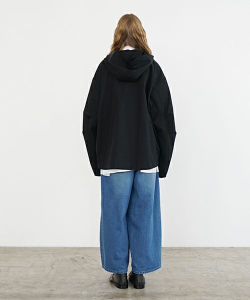 VU ヴウ hoodie bluson FINX COTTON[BLACK] パーカーブルゾン vu-s24-b02