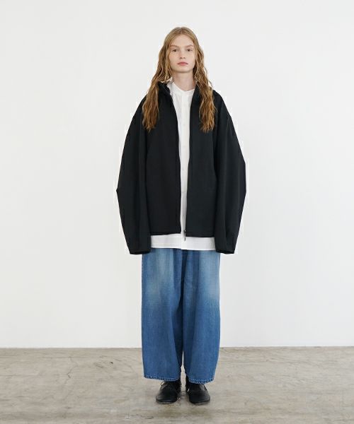 VU ヴウ hoodie bluson FINX COTTON[BLACK] パーカーブルゾン vu-s24-b02