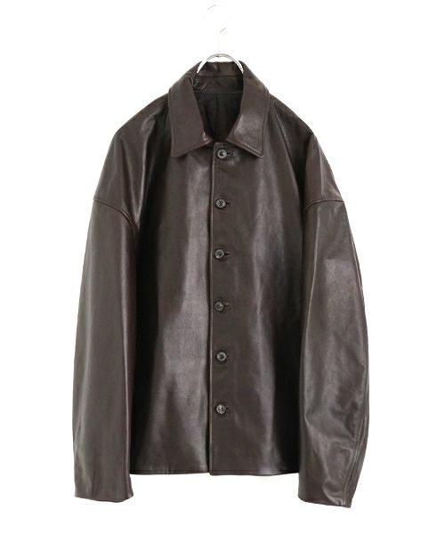 YOKO SAKAMOTO ヨーコサカモト LEATHER COACHES JACKET /レザーコーチジャケット[BROWN] YS-24SS-01