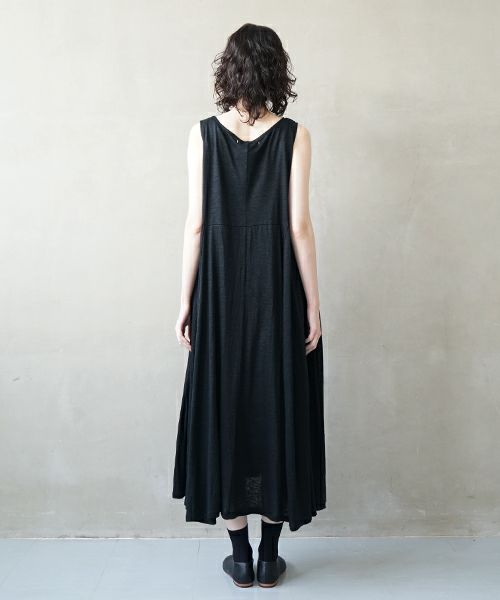 suzuki takayuki スズキタカユキ linen dress [S-241-02/black] リネンドレス