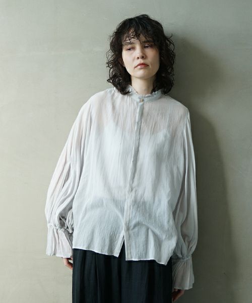suzuki takayuki スズキタカユキ bishop-sleeve blouse [S-241-07/ice 