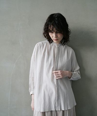suzuki takayukiスズキタカユキover blouse I [A241-06/steel grey 