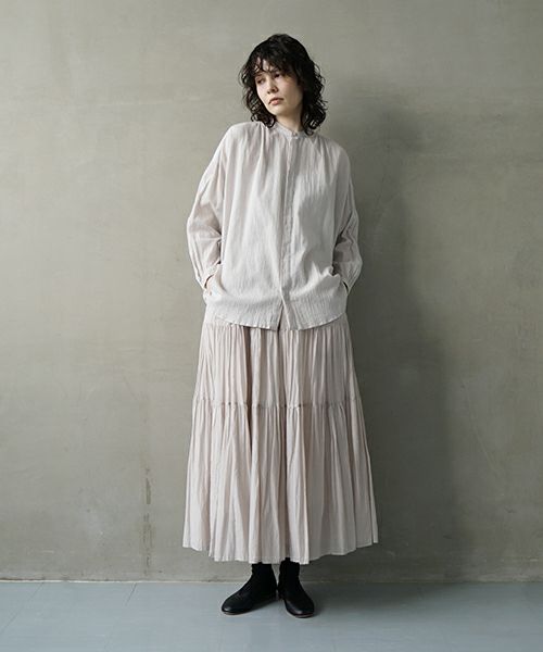 suzuki takayuki スズキタカユキ over blouse I [S-241-08/ice grey