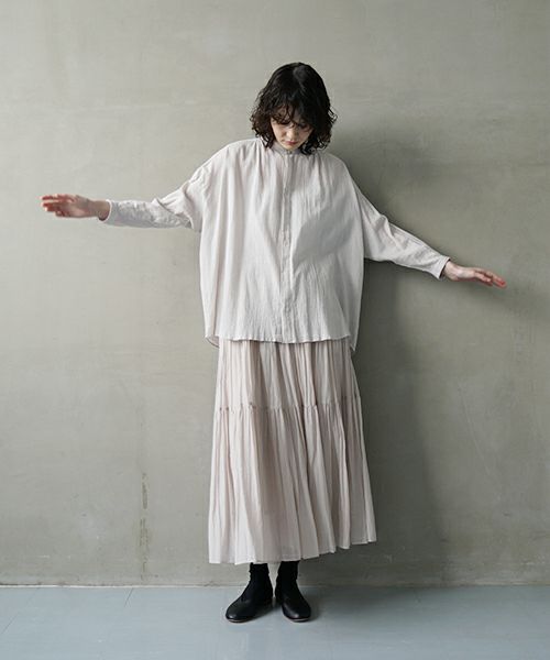 suzuki takayuki スズキタカユキ over blouse I [S-241-08/ice grey