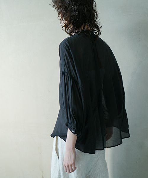 suzuki takayuki, スズキタカユキ, puff -sleeve blouse [S-241-15/black], パフスリーブブラウス