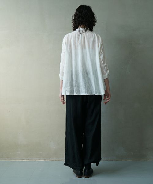 suzuki takayuki スズキタカユキ stripe khadi shirt I [S-241-21/thawing breeze stripe] ストライプカディシャツ