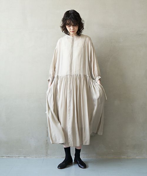 suzuki takayuki, スズキタカユキ, doropped-torso dress [S241-24/ice grey],  ドロップトルソードレス