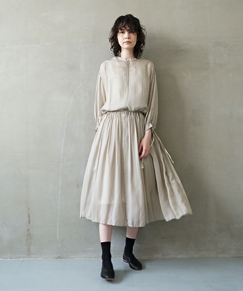 suzuki takayuki, スズキタカユキ, doropped-torso dress [S241-24/ice grey],  ドロップトルソードレス